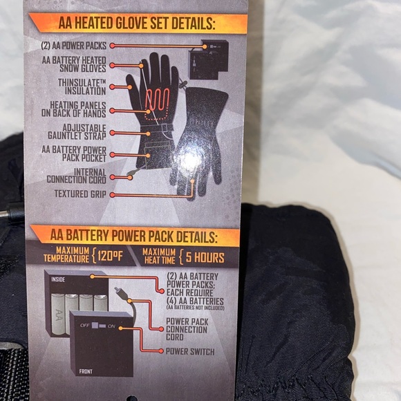 COPY - Action Heat AA BATTERY HEATED GLOVES women ONE SIZE - Picture 6 of 11